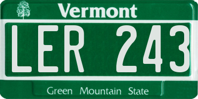 VT license plate LER243