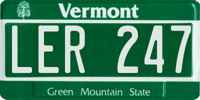 VT license plate LER247