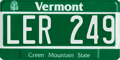 VT license plate LER249