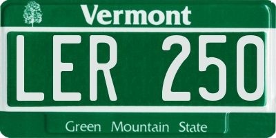 VT license plate LER250