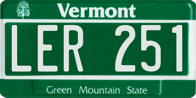 VT license plate LER251