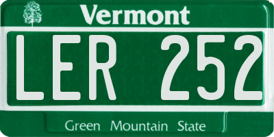 VT license plate LER252