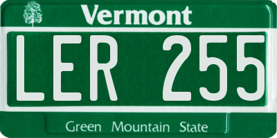 VT license plate LER255