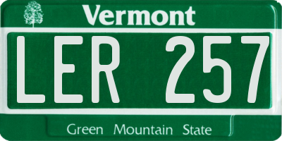 VT license plate LER257