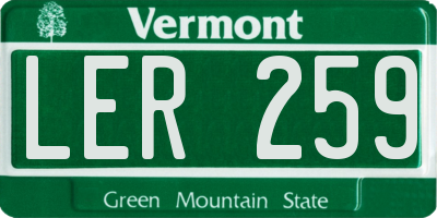 VT license plate LER259