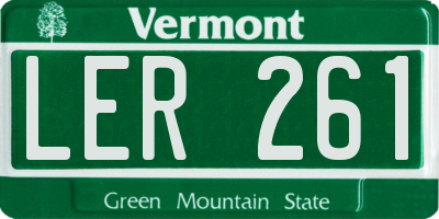 VT license plate LER261
