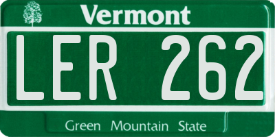 VT license plate LER262