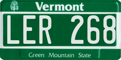 VT license plate LER268