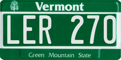 VT license plate LER270