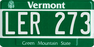 VT license plate LER273