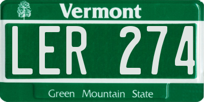 VT license plate LER274
