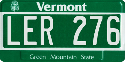 VT license plate LER276