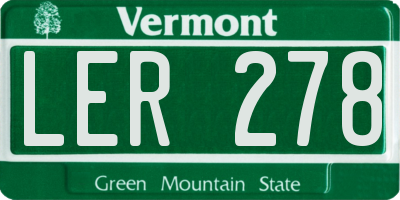 VT license plate LER278