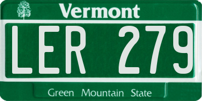 VT license plate LER279