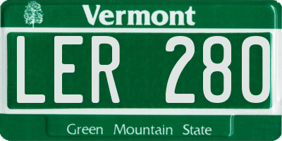 VT license plate LER280