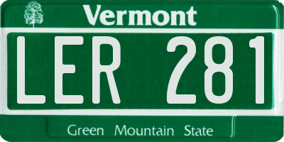 VT license plate LER281