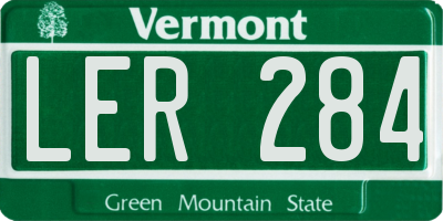 VT license plate LER284