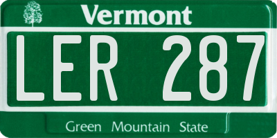 VT license plate LER287