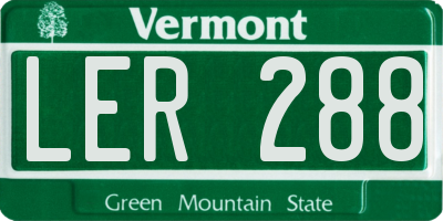 VT license plate LER288