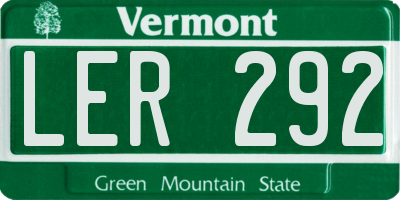 VT license plate LER292
