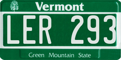 VT license plate LER293