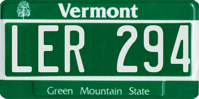 VT license plate LER294