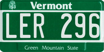 VT license plate LER296