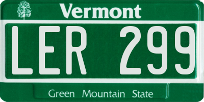 VT license plate LER299