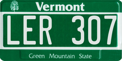 VT license plate LER307