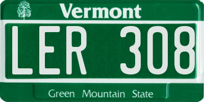 VT license plate LER308