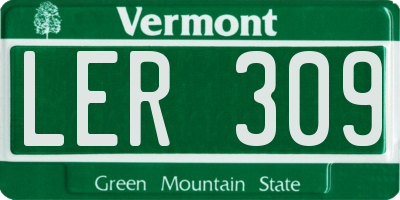 VT license plate LER309