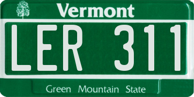 VT license plate LER311