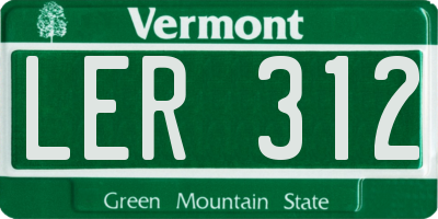 VT license plate LER312