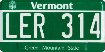 VT license plate LER314