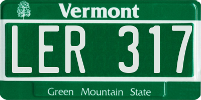 VT license plate LER317