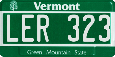 VT license plate LER323