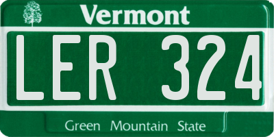 VT license plate LER324