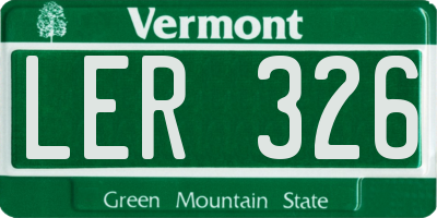 VT license plate LER326