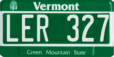 VT license plate LER327