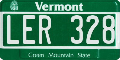 VT license plate LER328