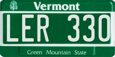 VT license plate LER330