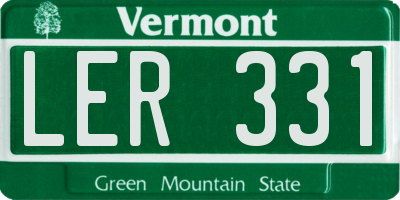 VT license plate LER331