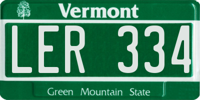 VT license plate LER334