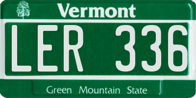 VT license plate LER336