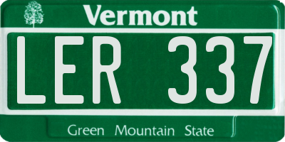 VT license plate LER337