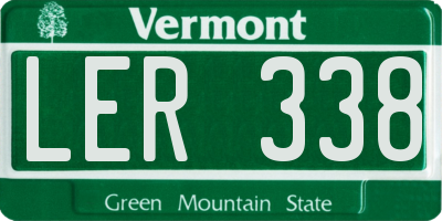 VT license plate LER338