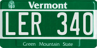 VT license plate LER340