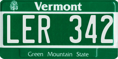 VT license plate LER342