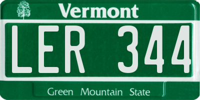 VT license plate LER344