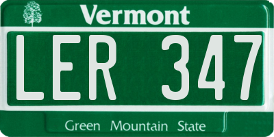 VT license plate LER347
